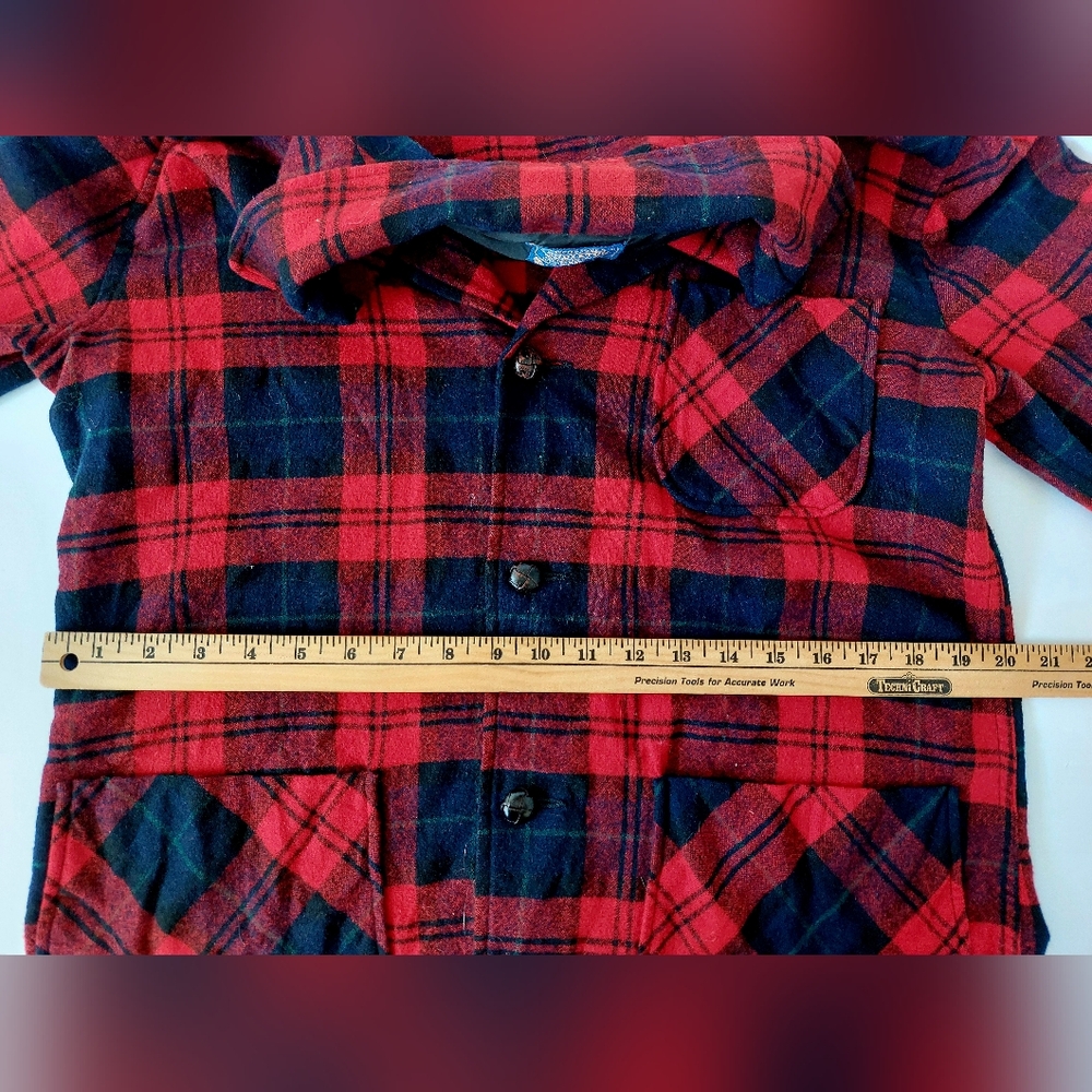 Pendleton Wool Plaid Jacket Small Shacket Midcent… - image 6